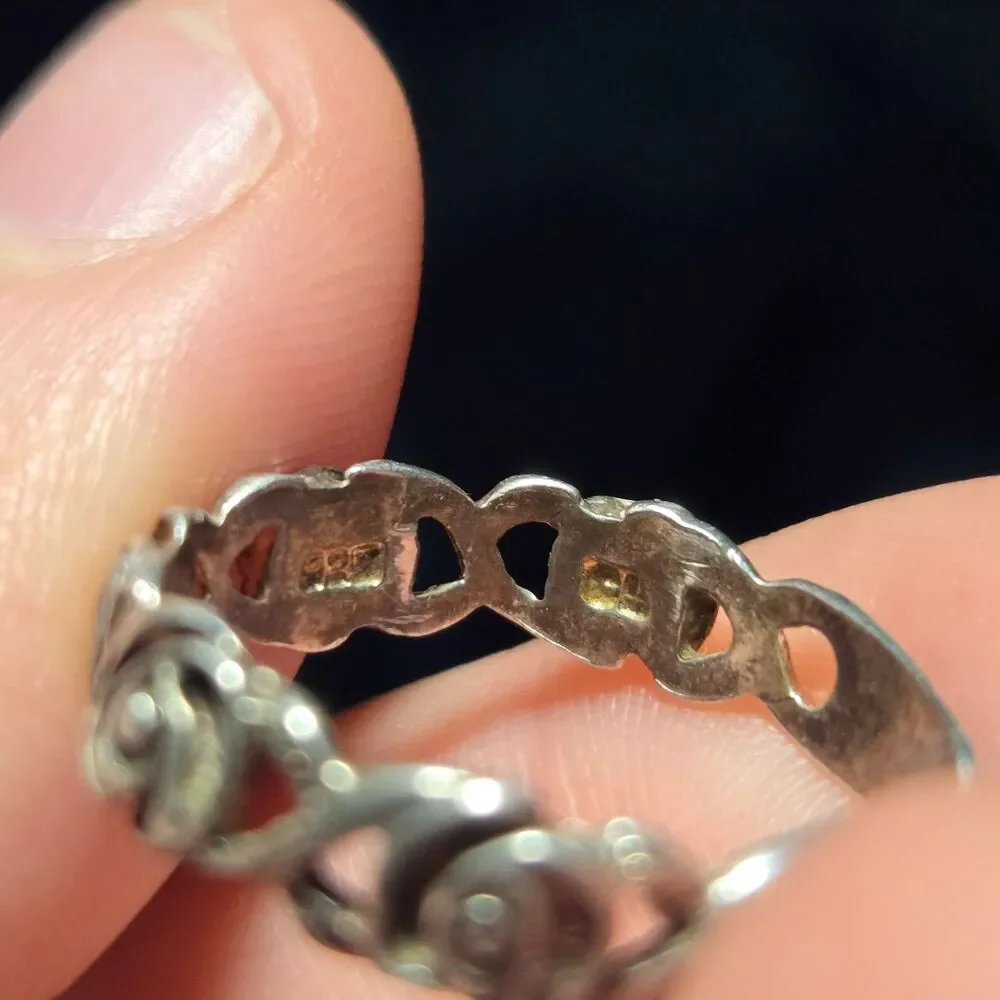 Roses vintage sterling silver ring sz 7.5